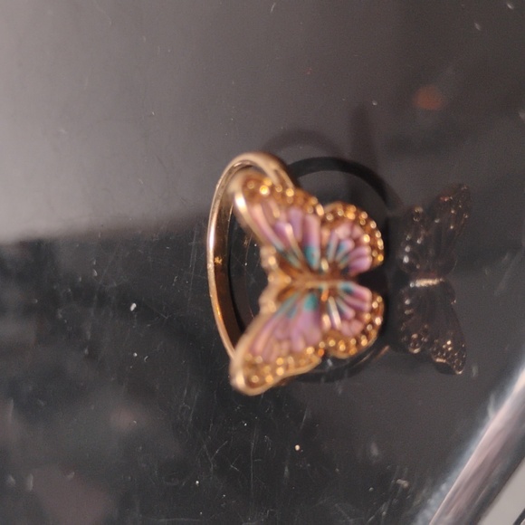 Cute Enamel Butterfly Ring Size 7 With Adorable Butterfly Brooch - Picture 2 of 6